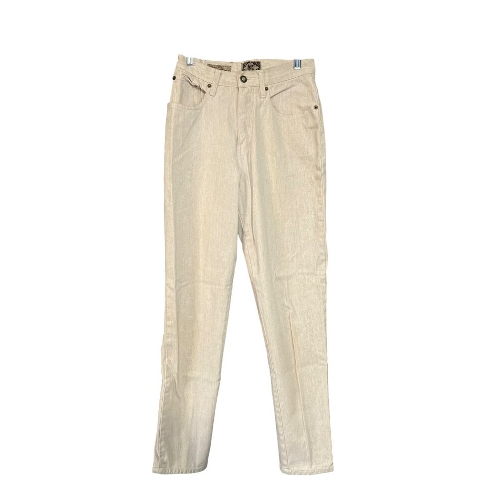 Vintage 90s Express Oatmeal High-Waisted Tapered Jeans Size 4